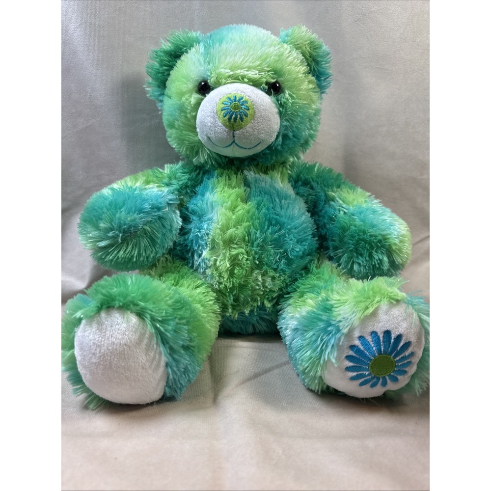 Build A Bear Summer Daisy Flower Plush Toy Blue Green Sparkle 15" Spring Easter‎